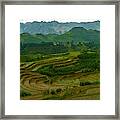 Rice Fields And Mountains, Vietnam Framed Print