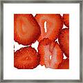 Ripe Strawberry Slices On Light Table Ii Framed Print