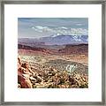 Road Trip -la Sal Range From Fiery Furnace Overlook At Arches National Park In Utah Near Moab Framed Print