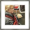 Robin On A Subway Framed Print