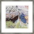 Rock Formation With Plant Framed Print