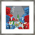 Rockem Sockem Poker Night Framed Print