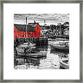 Rockport Red Fishing Shack - Motif #1 Selective Color Framed Print