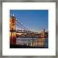Roebling Bridge At Cincinnati Framed Print