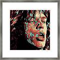 Rolling Stones Mick Jagger Art Shattered Framed Print