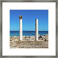 Roman Columns Against The Sardinian Horizon Framed Print
