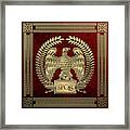 Roman Empire - Gold Imperial Eagle Over Red Velvet Framed Print