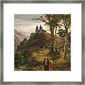 Romantic Landscape With A Monastery Framed Print