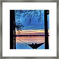 Romantic Sunset At The Lake Framed Print