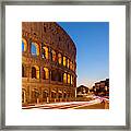 Rome Colosseum At Night Framed Print