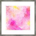 Rooti - Artistic Colorful Abstract Yellow Pink Watercolor Painting Digital Art Framed Print