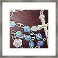 Rosary On Bible Framed Print