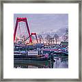 Rotterdam, Old Harbor And Willems Bridge Framed Print