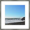 Rough Surf At The Beach Framed Print