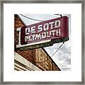 Route 66 - Desoto Plymouth Neon Sign - Carthage Mo Framed Print