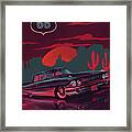 Route 66 Pontiac Bonneville Painting Framed Print