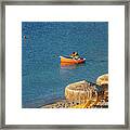 Rowing A Boat Early In The Morning Framed Print