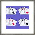 Royal Flush Gambling Playing Cards Framed Print