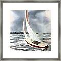 Rudderless In Reality--sailboat Watercolor Framed Print