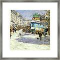 Rue Lepic, The Corner Of Rue Puget And Place Blanche Framed Print