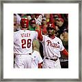 Ryan Howard, Jimmy Rollins, And Chase Utley Framed Print