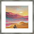 Saguaro In The Desert Abstract Framed Print