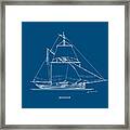 Sahtouri - Traditional Greek Sailing Ship - Blueprint Framed Print