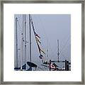 Sailboat Flags At Harbor Framed Print