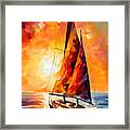 Sailboat In A Calm Sunset 2 Framed Print