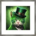 Saint Patricks Day Cat 01 Framed Print