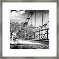 Saint Vincent Bridge Lyon France Black And White Framed Print