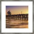 San Clemente Pier Silhouette Framed Print