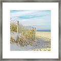 Sand Beach Ocean And Dunes Framed Print