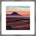 Sand Dunes At Sunset At Morro Bay Beach Shoreline Framed Print