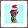 Santa Ananas. Funky Pop Art Minimal Christmas In Summer Concept. Framed Print