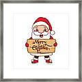 Santa Claus Merry Christmas Framed Print