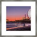 Santa Monica Pier Summer Sunset Framed Print