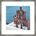 Santorini Bell Tower Framed Print