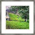 Scenic Turf Church In Hof, Iceland Framed Print