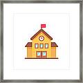School Flat Icon. Pixel Perfect. For Mobile And Web. Framed Print