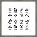 Science Line Icons Framed Print