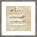Sea Fever - John Masefield Poem - Literary Print 3 - Typography Framed Print