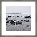 Sea Rocks And Misty Mountains Framed Print