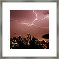 Seattle Lightning Storm Framed Print