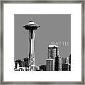 Seattle Skyline Space Needle - Pewter Framed Print