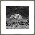 Sedona Black And White Landscape, Courthouse Butte Framed Print