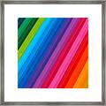 Selective Focus Of Pencil Colours On Near-white Chopping Board Framed Print