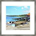 Sennen Cove Lifeboat And Pilot Gigs Framed Print