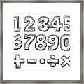 Set Of Numbers And Mathematical Symbols Drawing Framed Print