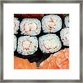 Set Of Rolls And Sushi Framed Print